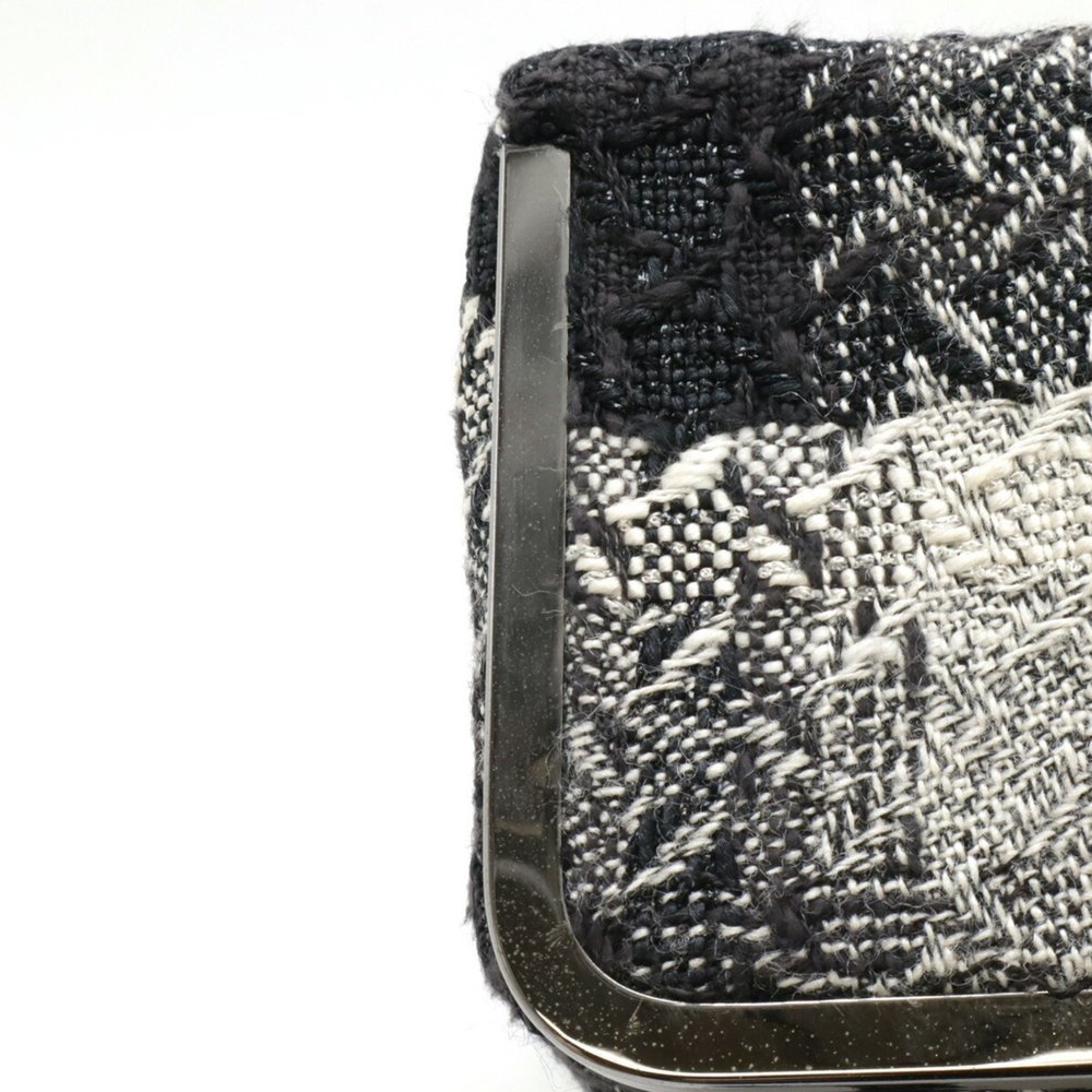 CHANEL Paris New York Line Tweed Chain Vanity Bag Black White - Picture 6 of 10